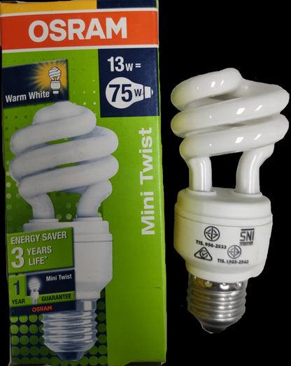 Osram 13W Warm White CFL E27 220V Spiral (Duluxstar Mini Twist)