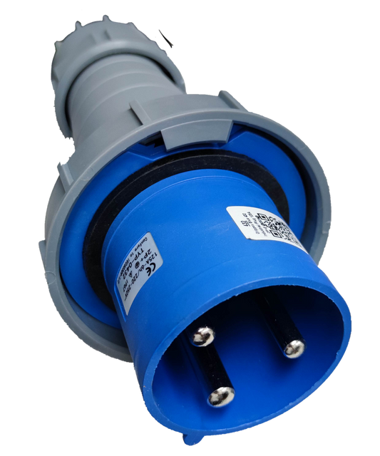 Grippes 125A Industrial Plug Cord Connector Type 2P+E 250V AC # 432 ( 3Pins) IEC6309-2