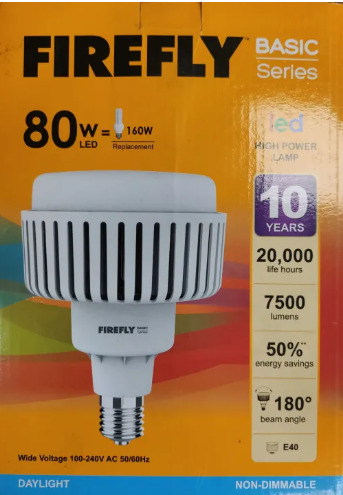 Firefly 80W LED High Power Lamp E40 220V AC 50/60HZ