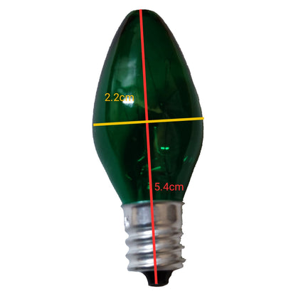 Pollux 5W Pilot Light E12 220V C7 1/2 Small Candle Shape Bulb Clear Tint Color Available in Clear, Green, Red, Blue and Yellow