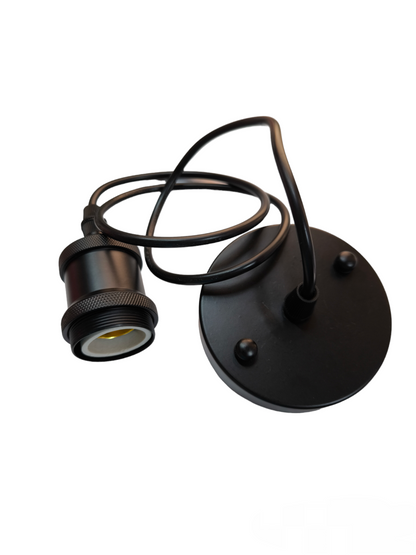 Hanging Socket E27 10A 250V Metal Enclosure Porcelain Socket 96cm AWG 22/2 0.30mm Pendant Light Socket