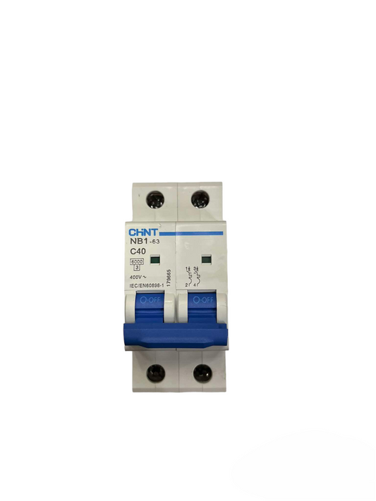 Chint 40A 2Pole 6KAIC 220V with indicator Miniature Circuit Breaker  NB1-63 2P C40 6KADB