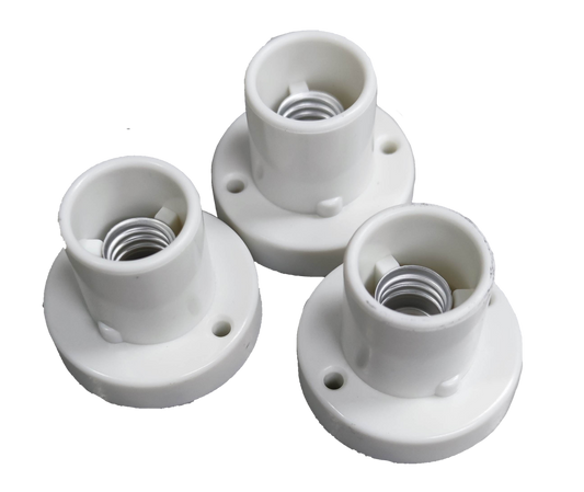 Omni E-14 PVC Socket, Small E14 Socket, Candle Bulb Socket (3pcs)