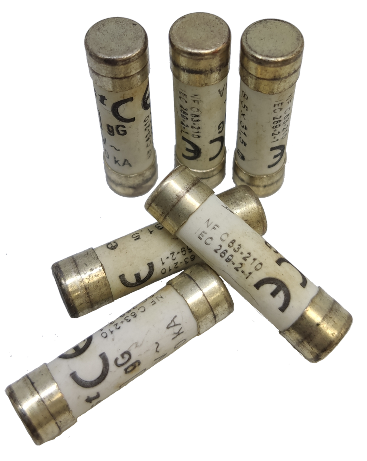 Ceramic Fuse 20A 14x51mm electrical parts made in China with metal end caps and white ceramic body