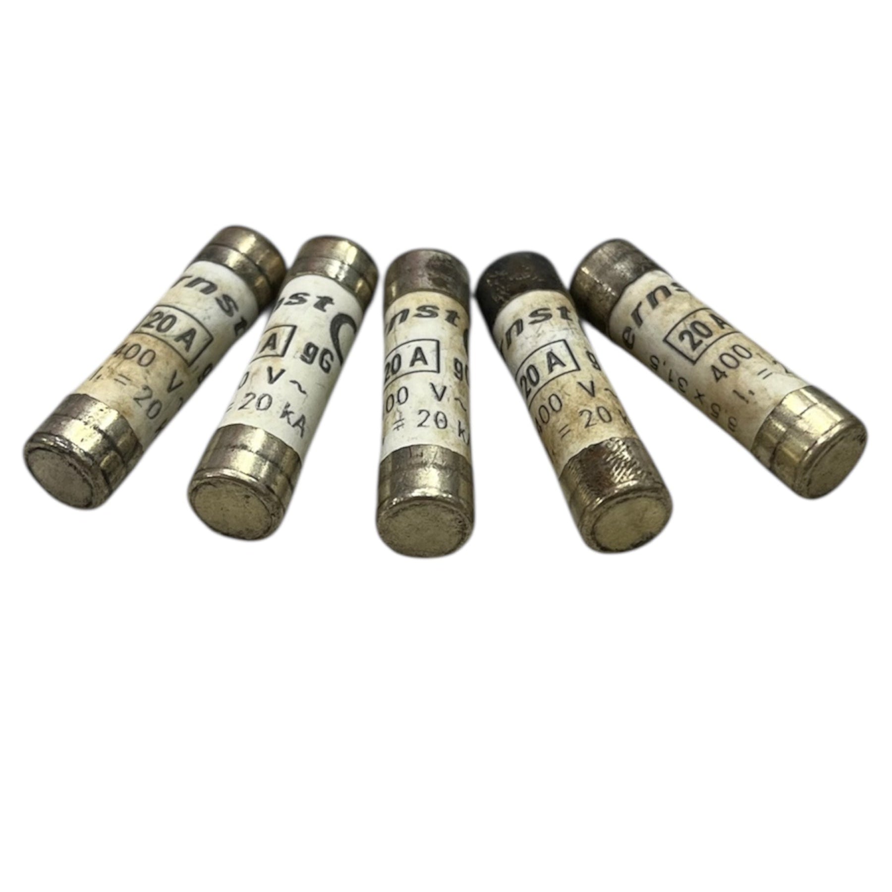 Set of five ceramic fuse 20A 400v 8x31mm electrical components from China