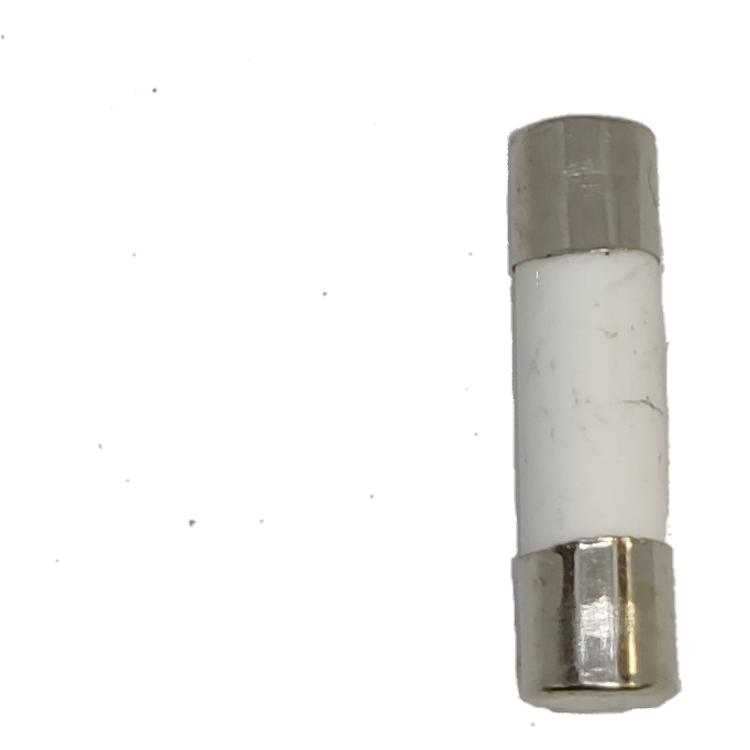 Ceramic Fuse 6A 500V 10x38mm electrical component with white ceramic body and metal end caps