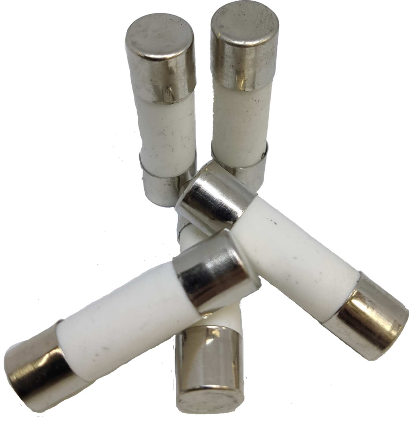Ceramic Fuse 8A 10x38mm electrical components with white ceramic body and metal end caps