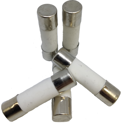 Ceramic Fuse 8A 10x38mm electrical components with white ceramic body and metal end caps