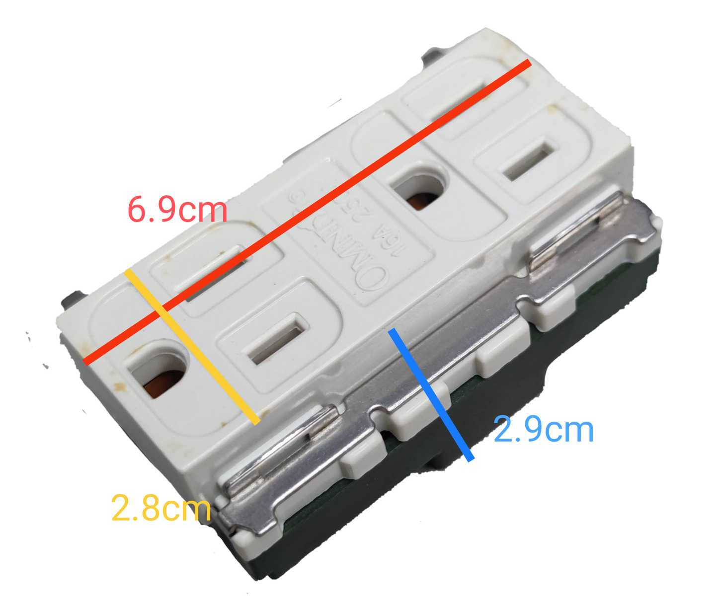 Omni Duplex Flat Pin with Ground Classic 16A 250VAC WGD-402