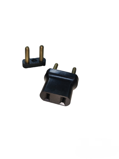 Japan made adapter for Wires Leads Changing Pin 0.4cm to 0.5cm with black plastic body and two metal pins
