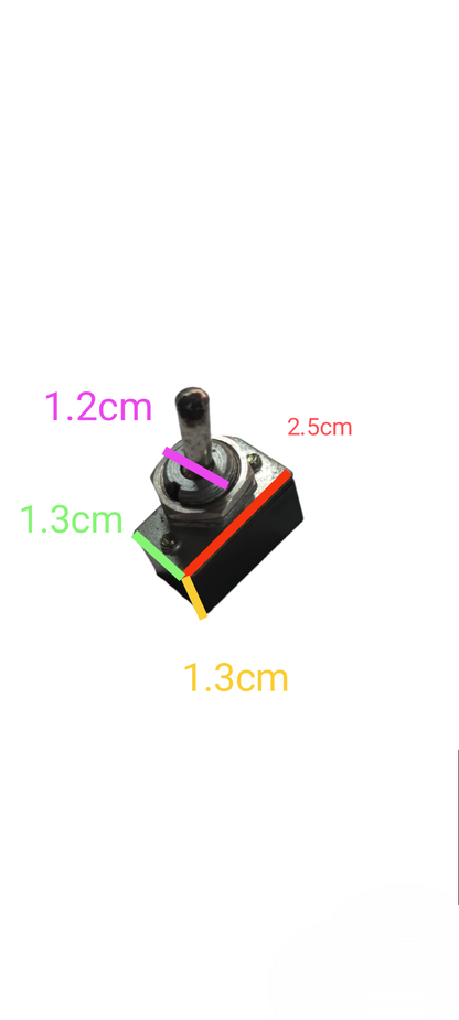China Toggle Switch 2A 220V 2 Terminals with compact black rectangular base and metal lever