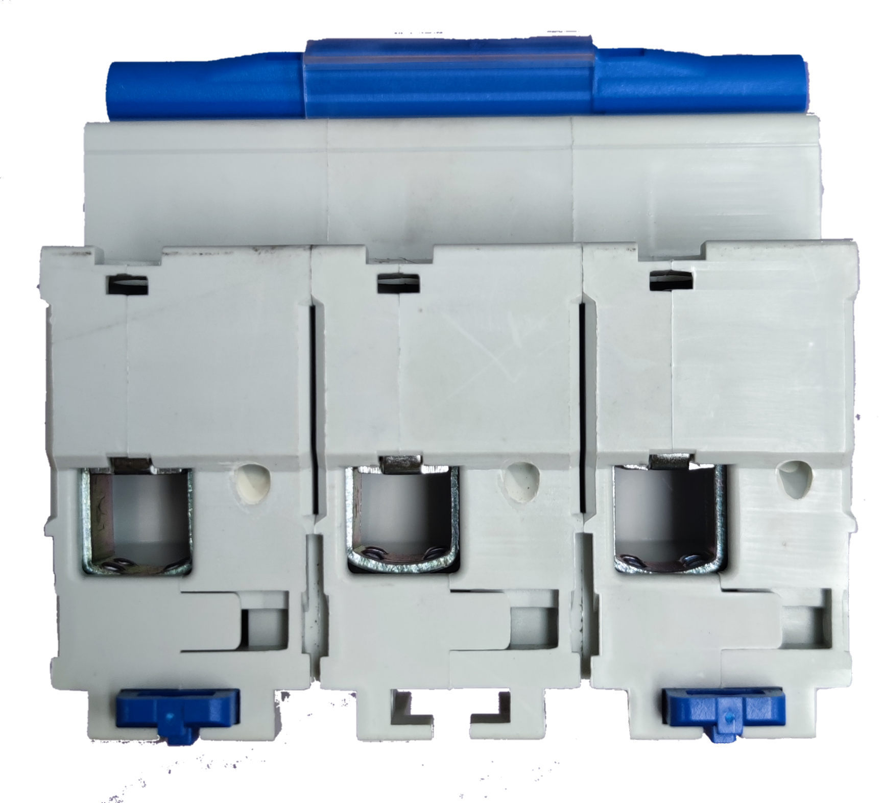 Chint 100A 3Pole Miniature Circuit Breaker 10 KAIC electrical circuitry component in white and blue