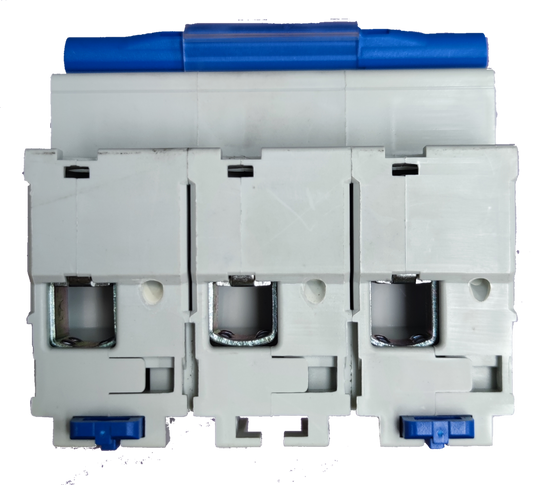 Chint 100A 3Pole Miniature Circuit Breaker 10 KAIC electrical circuitry component in white and blue