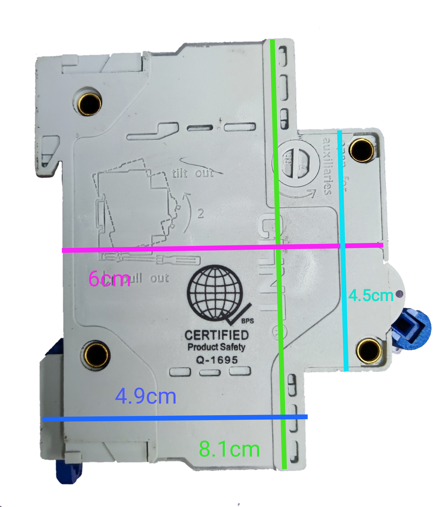 Chint 100A 3Pole Miniature Circuit Breaker 10 KAIC white electrical component with certification markings