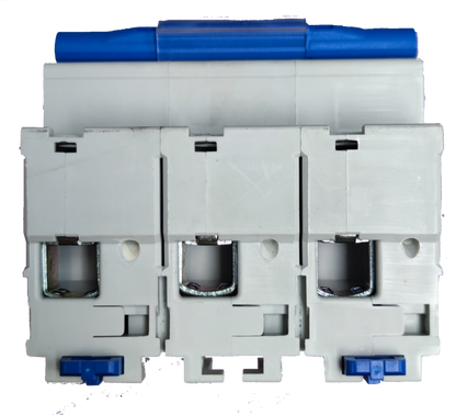 Chint 125A 3Pole Miniature Circuit Breaker 220V with white body and blue switches for electrical protection