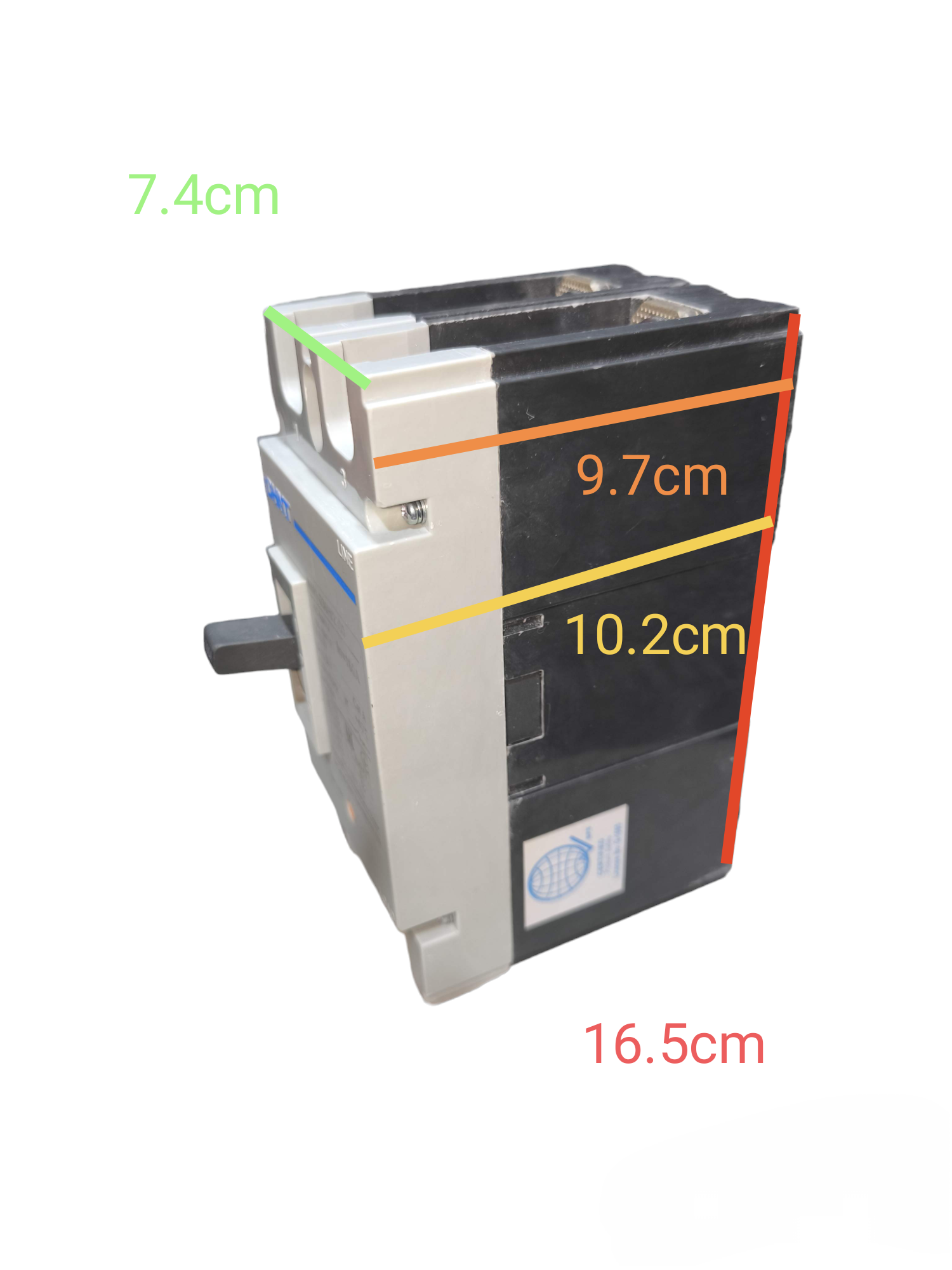 Chint 125A Industrial Circuit Breaker 2 Pole with dimensions for electrical circuitry parts