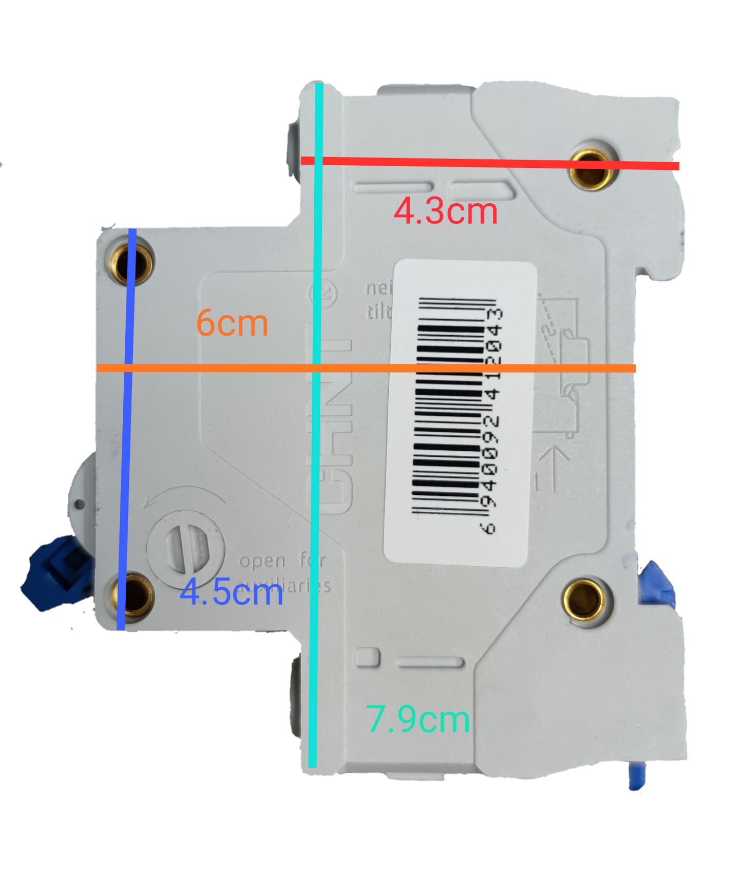 CHINT 125A MCB DIN rail electrical circuit breaker with barcode and mounting holes