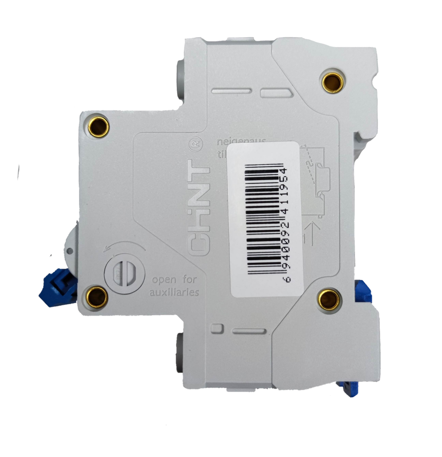 CHINT 2 pole MCB 2A 220V electrical circuit breaker with white casing and barcode label