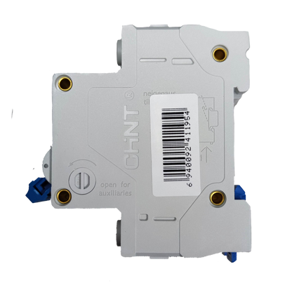 CHINT 2 pole MCB 2A 220V electrical circuit breaker with white casing and barcode label