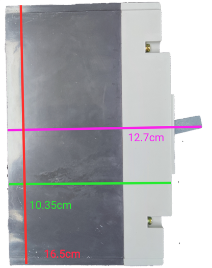 Chint 200A industrial circuit breaker 65Kaic with dimensions of 16.5cm height and 12.7cm width