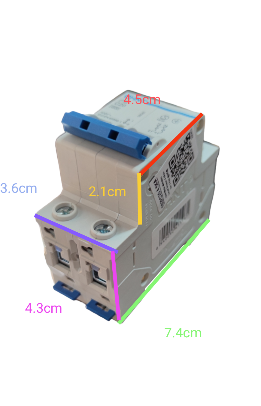 Chint 20A 2 pole 220V circuit breaker compact electrical component with blue toggle switch