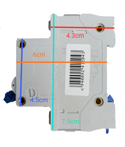 CHINT 25A 2 pole miniature circuit breaker with measurements and clear design for electrical safety