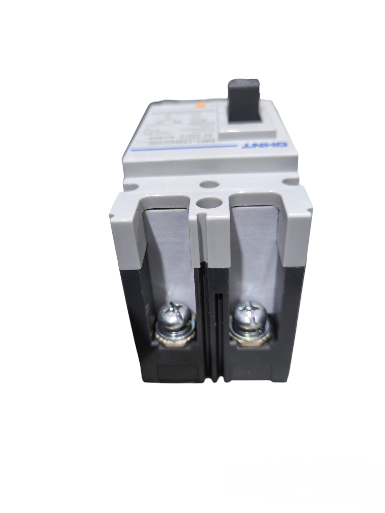 Chint 32A industrial circuit breaker with dual terminals in white and black casing