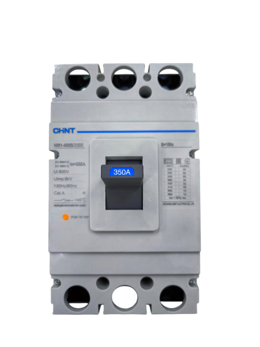 Chint 350A 3 pole MCCB for panel board with a clear display and robust design