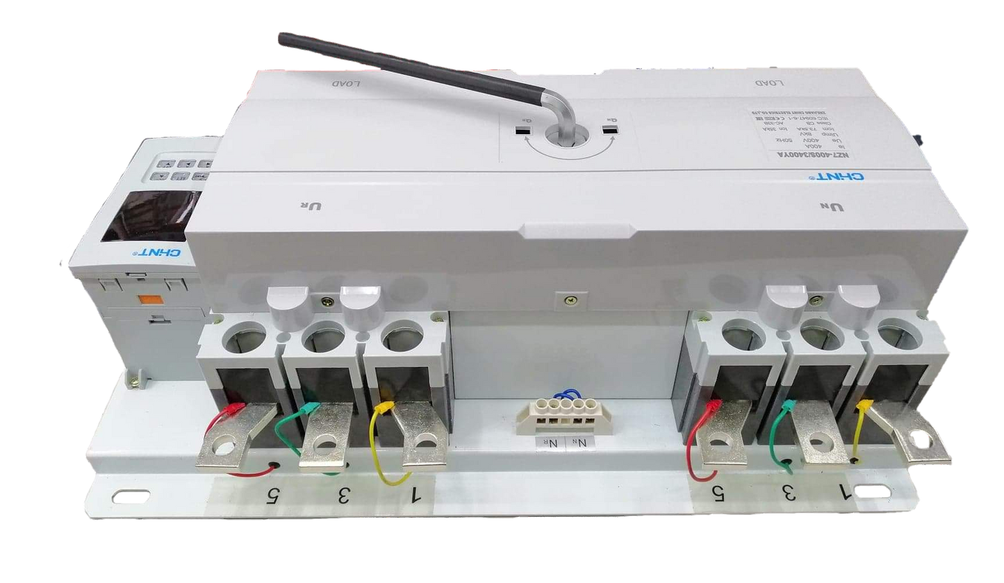 Chint 400A automatic transfer switch 3 phase electrical circuitry component with labeled terminals