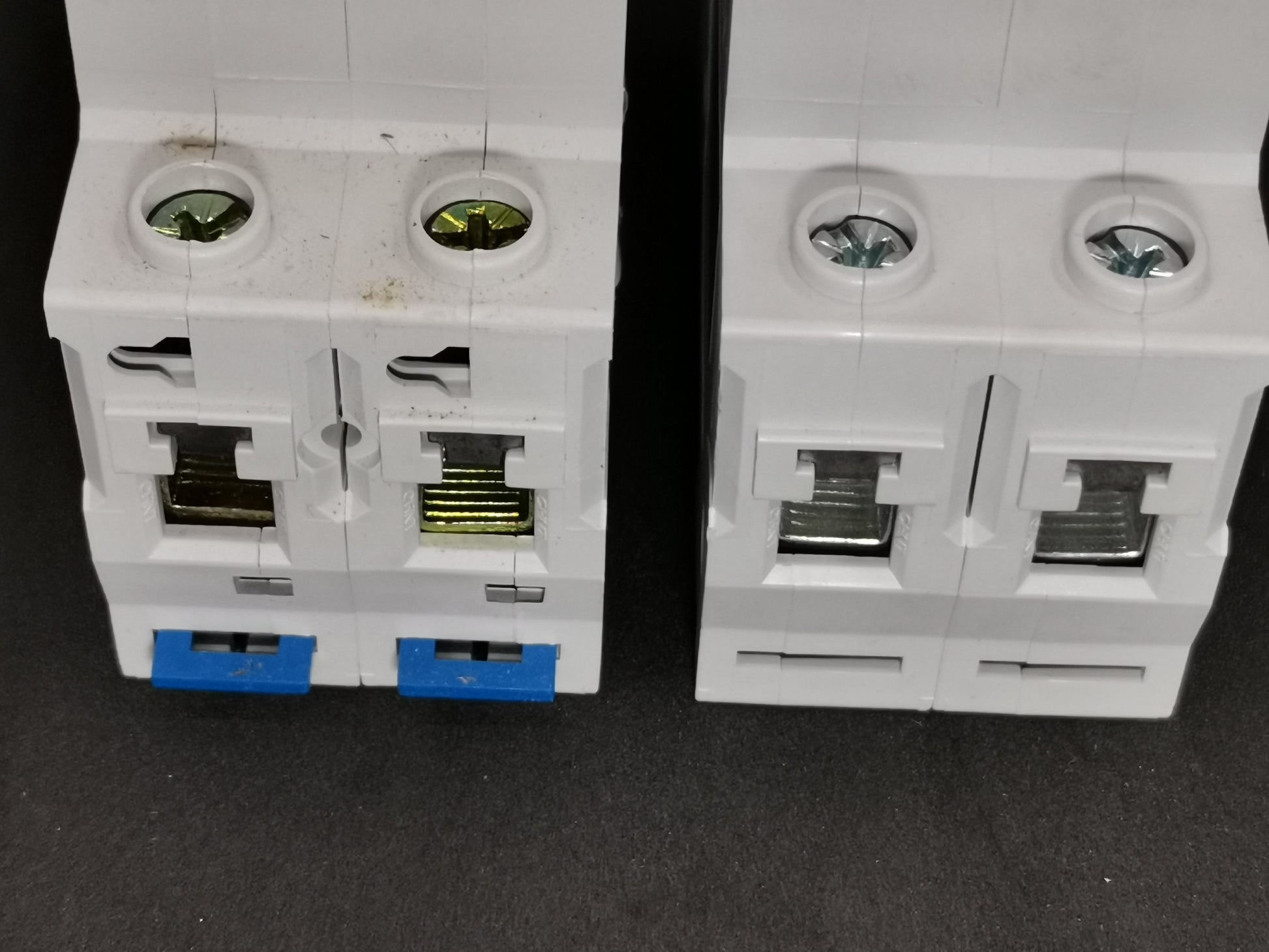 Chint 50A 2 pole circuit breaker in white with metal screw terminals for electrical protection