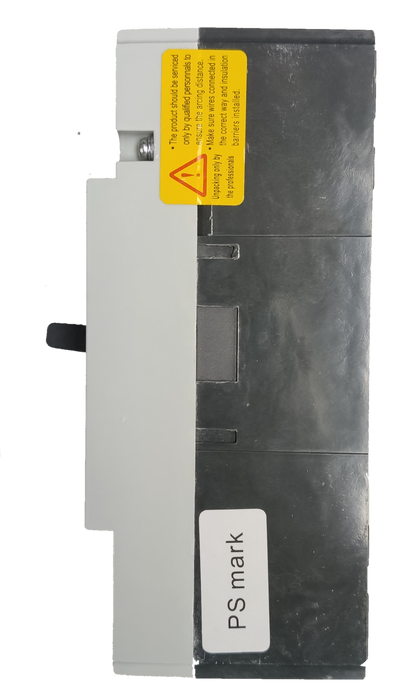 Chint 50A 3 Pole Industrial Circuit Breaker with gray and white casing and safety warning label