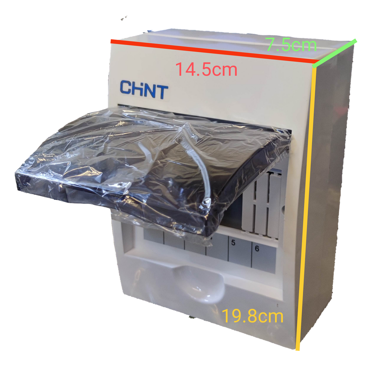 Chint 6 Ways Distribution Box with BusBar white electrical enclosure with transparent protective cover