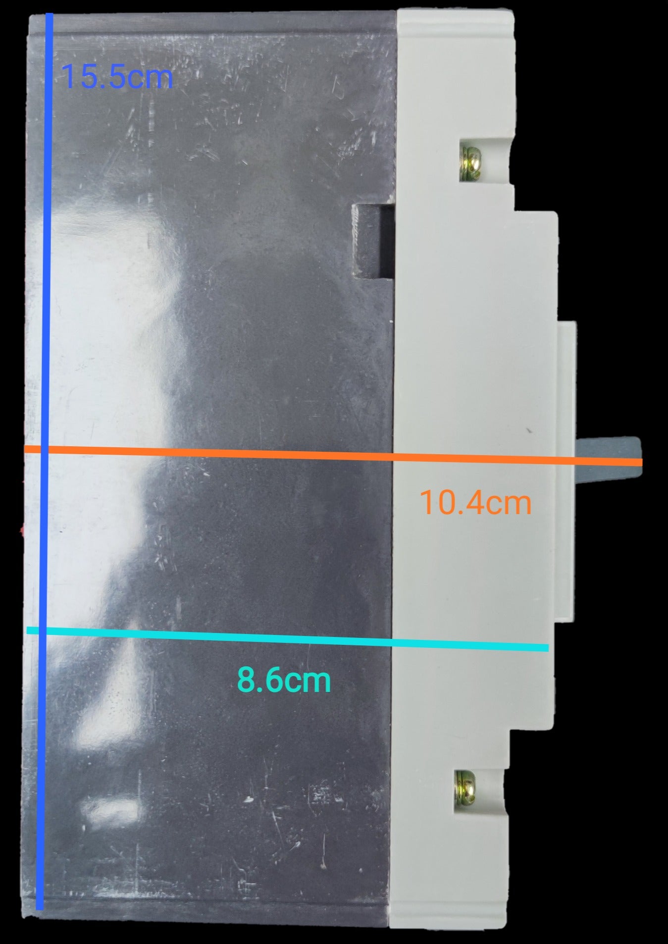 Chint 63A industrial circuit breaker electrical component with measurements shown