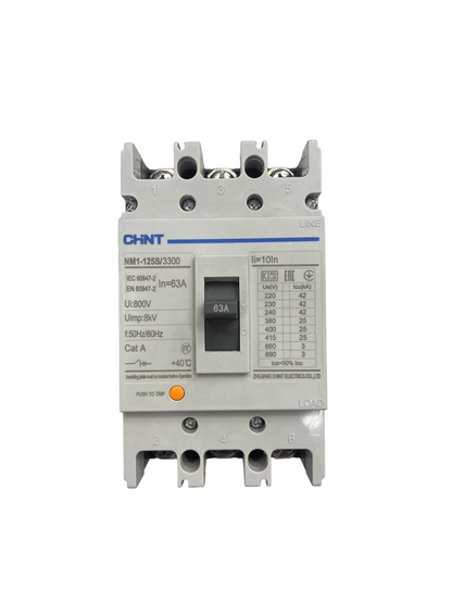 Chint 63A MCCB circuit breaker electrical component for overload and short circuit protection