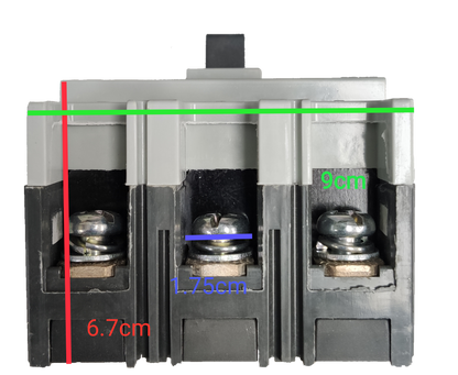 Chint Breaker 3 Phase 20 KAIC MCCB electrical circuitry part with detailed dimensions