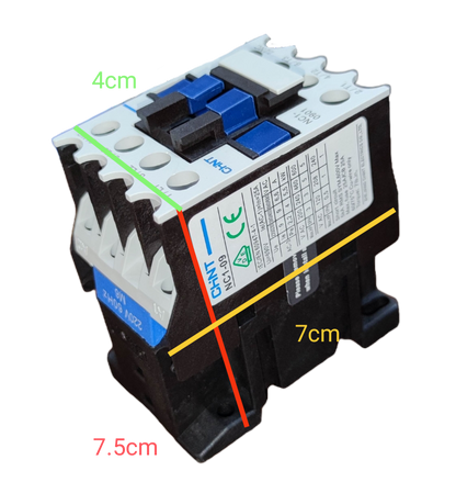 Chint Magnetic Contactor 25A 220V 1NC with blue and white components for electrical power control