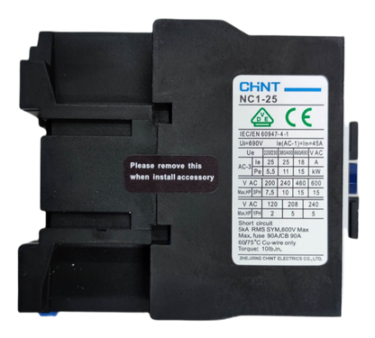Chint magnetic contactor 45A with clear labeling for reliable electrical control