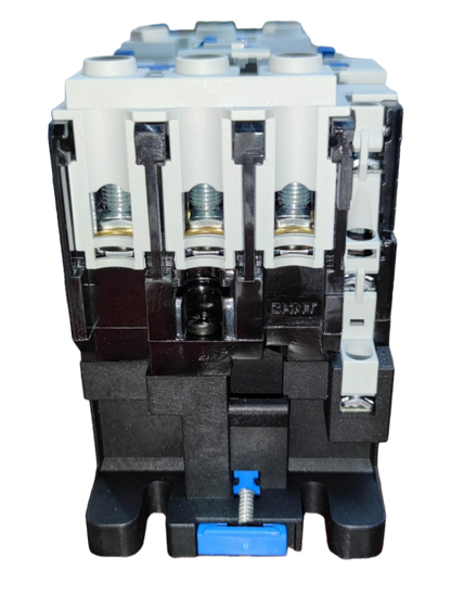 Chint Magnetic Contactor 80A 220V with black and white housing and blue control switch
