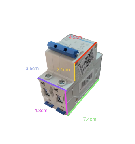 Chint Miniature Circuit Breaker 6KAIC 220V two pole white modular breaker with blue toggle for DIN rail mounting