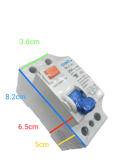 Chint RCB RCBO Earth Leakage Circuit Breaker with blue toggle switch and test button for electrical safety
