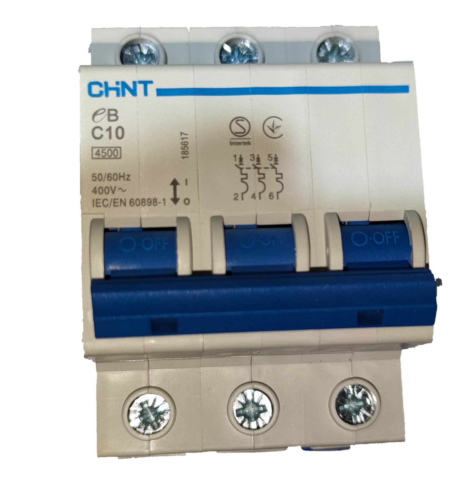 Chint 3 phase miniature circuit breaker 220V with three switches for electrical safety