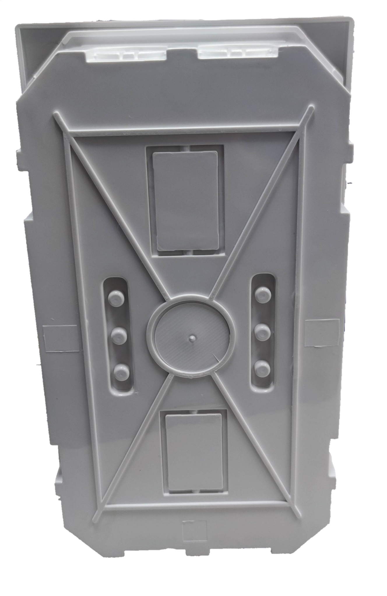 Chint gray plastic mounting backplate for distribution panel board 4 ways with screw and knockout slots