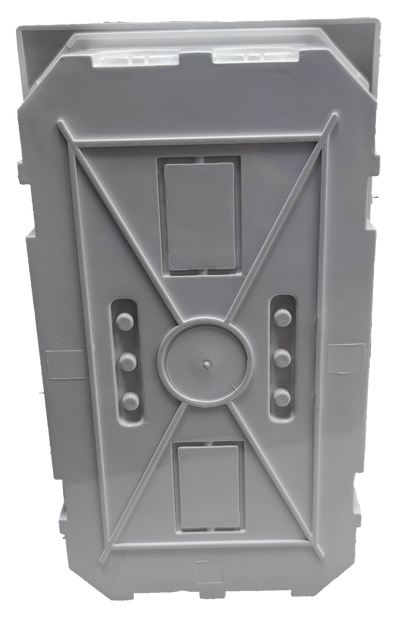 Chint gray plastic mounting backplate for distribution panel board 4 ways with screw and knockout slots