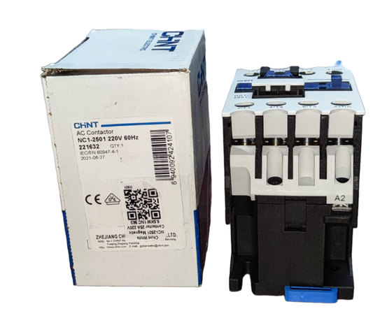 Chint industrial contactor 440V NC1-2501 with AC terminals for reliable industrial applications