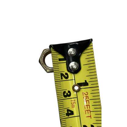 10mm x 35mm chrome gold bolt displayed next to a measuring tape for size reference