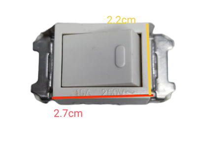 Omni 15A 250V classic wall switch in white with a rectangular design and standard size for home use