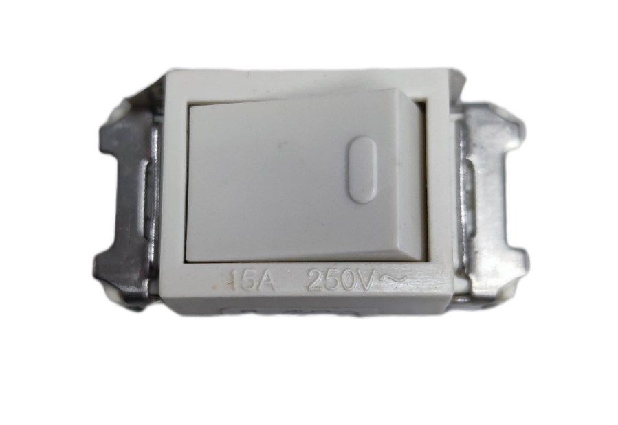 Omni 15A 250V classic wall switch in white for residential electrical installations