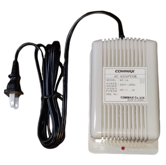 Commax 12V DC 1A adaptor RF-1A with power cord for door chimes and bells