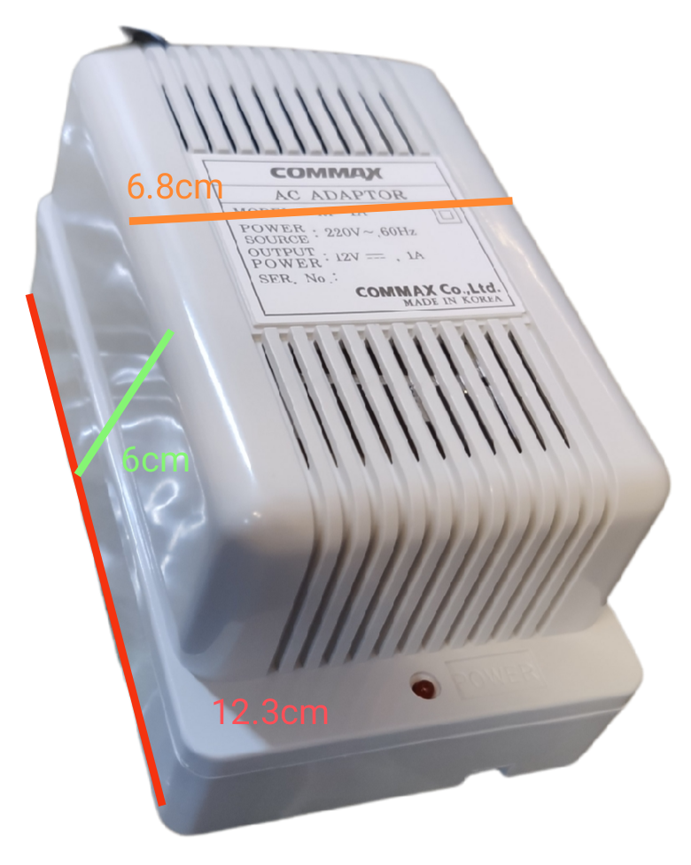 Commax 12V DC 1A adaptor RF-1A with compact design for door chimes and bells