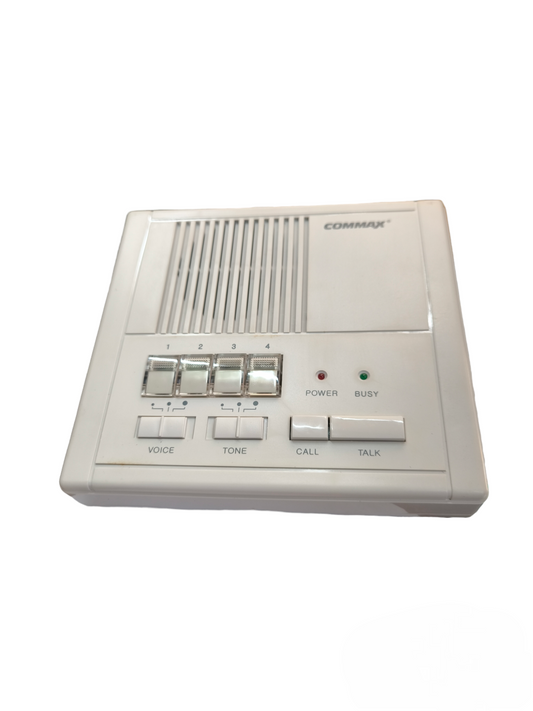 Commax 4 station intercom system with voice tone controls and call talk buttons